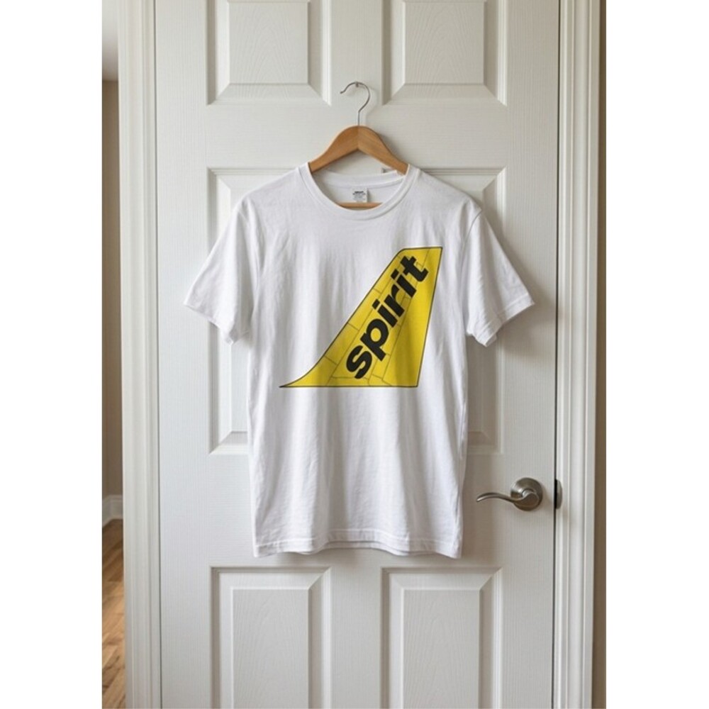 Spirit Airlines Vintage Airplane Graphic Tee Y2K Travel Streetwear